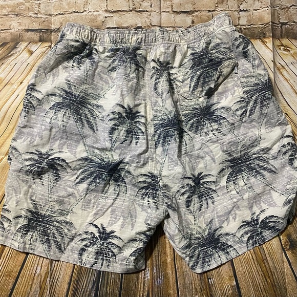 Tommy Bahama Relax Gray Tropical Print Mesh Brief Line Swim Trunks - Picture 3 of 4